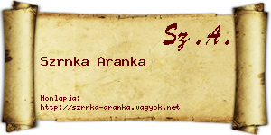 Szrnka Aranka névjegykártya